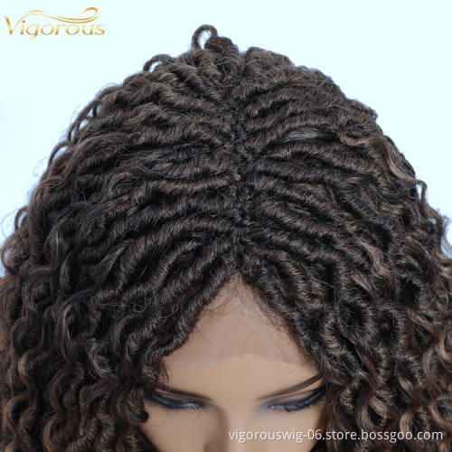 Vigorous fashion cheap passion twist hair wholesale  locs 24 inch full synthetic crochet braiding hair hd lace front wigs